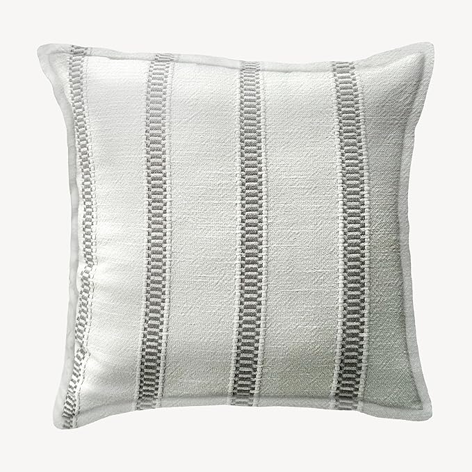 SanVia Grey Hearth Premium Cotton Throw Pillow Covers, 20 x 20 Inches, by SanVia