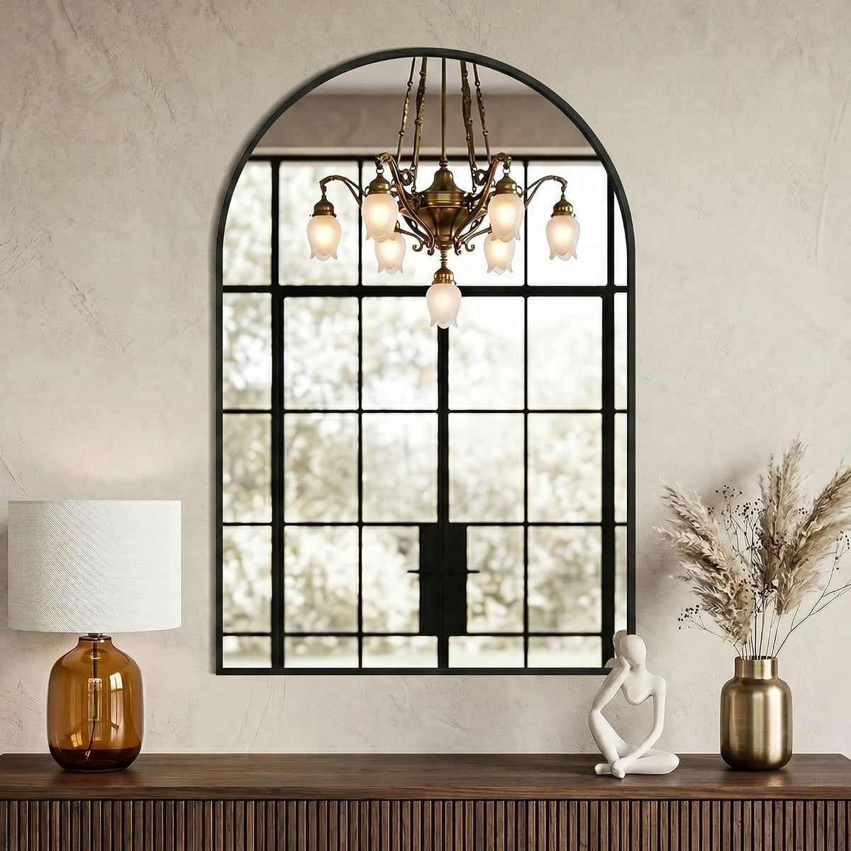 amoise arched bathroom mirror for wall, 2pack 30"x20", package contents