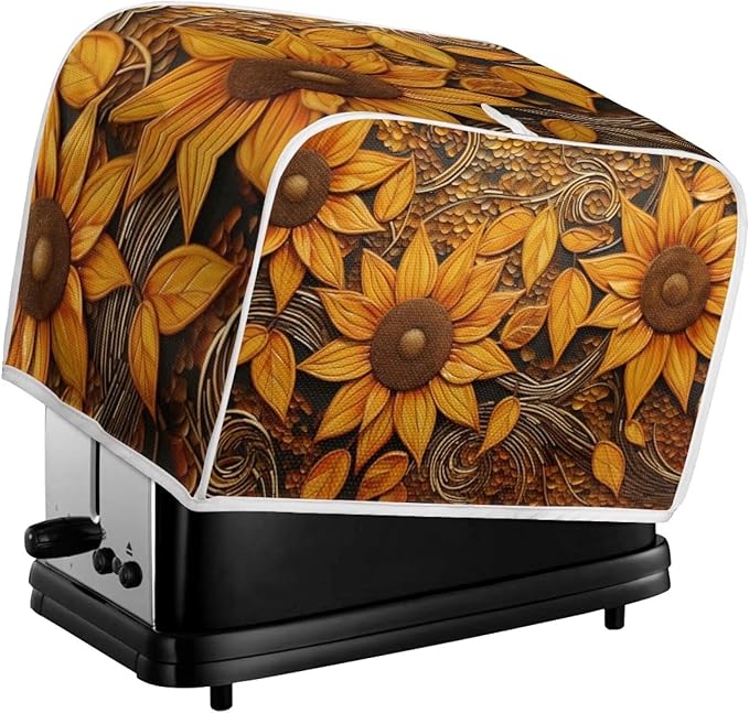 Vintage Sunflowers Printed Toaster Cover, Universal 2 Slice Oven Cover - Image 6
