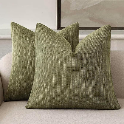 Foindtower Set of 2 Decorative Textured Burlap Linen Throw Pillow Covers by Foindtower