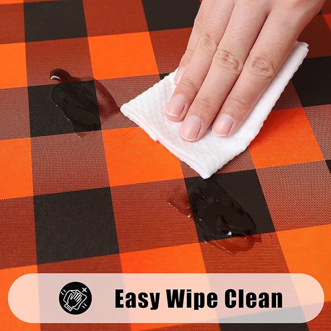 Smiry Rectangle Picnic Table Cloth, Elastic Waterproof Fitted Vinyl Tablecloths - Image 4