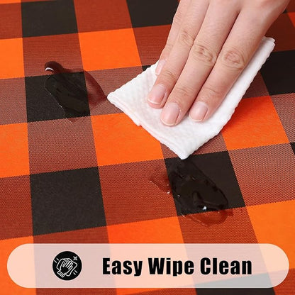 Smiry Rectangle Picnic Table Cloth, Elastic Waterproof Fitted Vinyl Tablecloths - Image 4