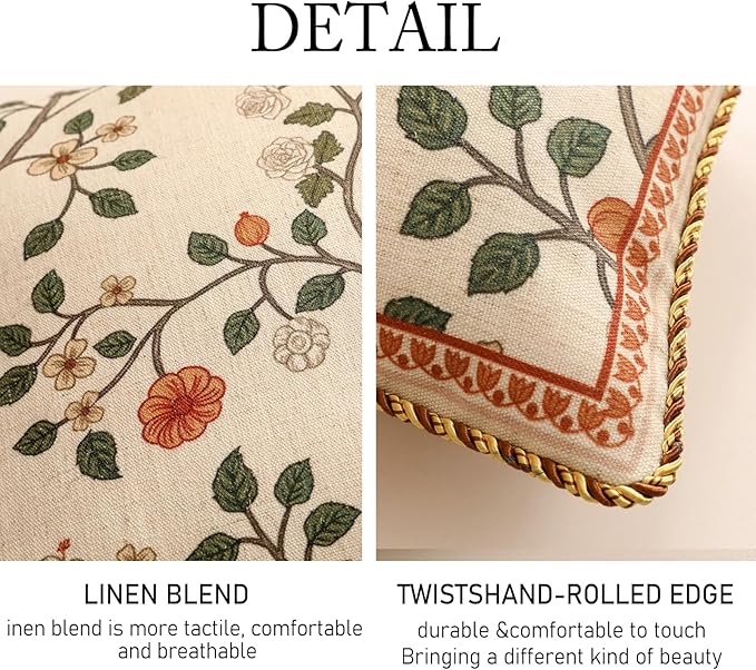 ISAENNE Design Linen Classic Throw Pillow Covers 18"x18", French Farmhouse - Image 4