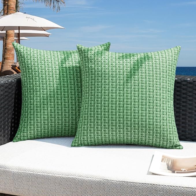 Kevin Textile Outdoor Waterproof Throw Pillow Covers Pack of 2 Farmhouse by KevinTextile