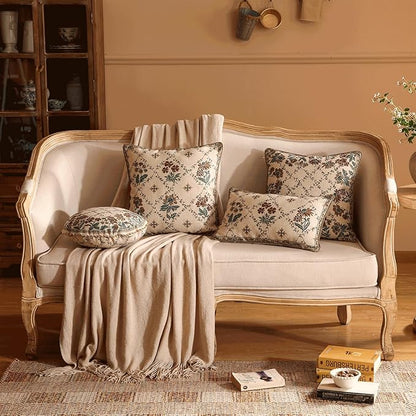 patdrea Designer Throw Pillow Covers Set of 4, Euro Vintage Light Brown Linen - Image 2