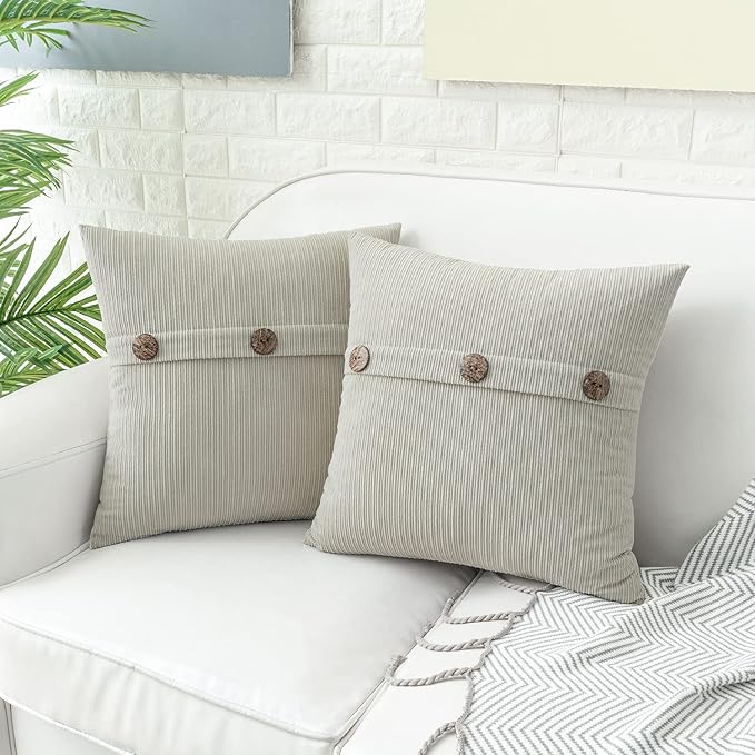 HWY 50 Light Grey Gray Chenille Throw Pillow Covers 18x18 Inch - Image 4