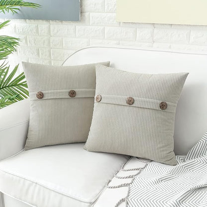 HWY 50 Light Grey Gray Chenille Throw Pillow Covers 18x18 Inch - Image 4