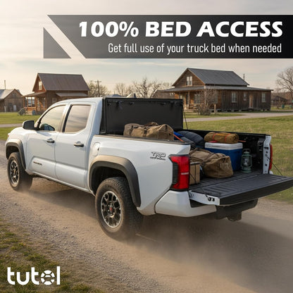 tutel low profile hard shell flip-up truck bed on a desk or shelf