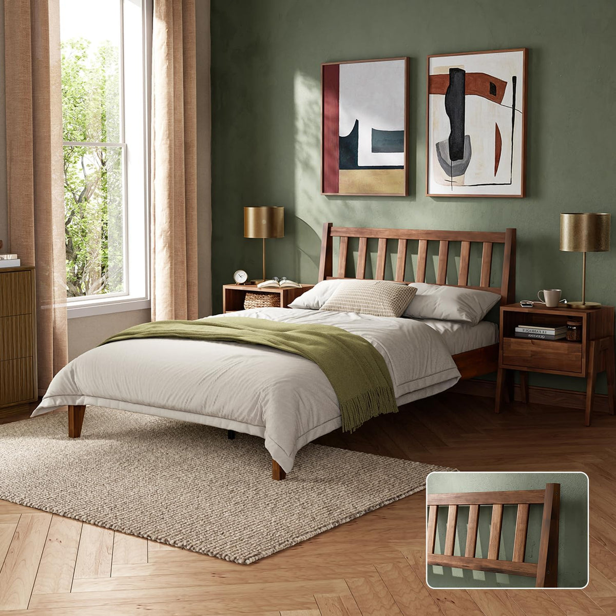 mopio ted full bed frame, headboard, platform bed, main product view