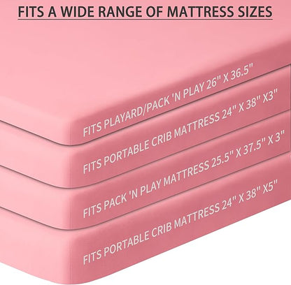Pack and Play Sheets Fitted, 2 Pack Pack n Play Sheets - Image 3
