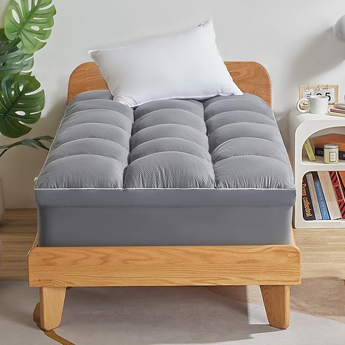 SLEEP ZONE Mattress Topper Twin Size, Extra Thick Fitted Mattress Pad - Image 2