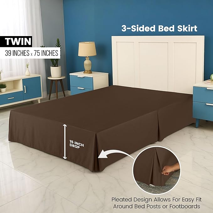 Utopia Bedding Twin Bed Skirt - Image 2