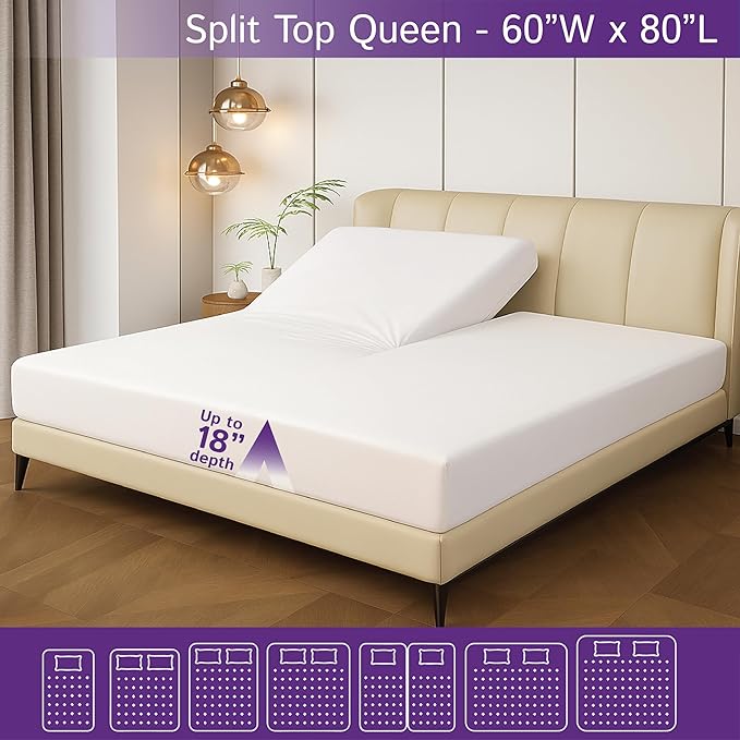 Split Top Queen Waterproof Mattress Protector - Image 3