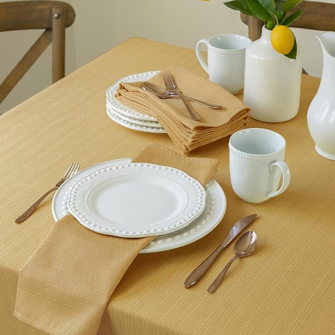 Benson Mills Cameron Textured Fabric Table Cloth, - Image 4