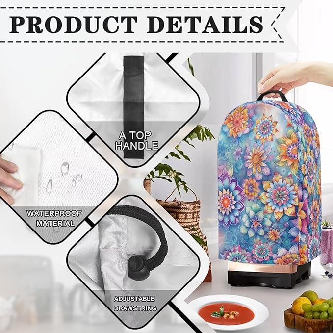 Mandala Flower Blender Dust Cover - Image 5