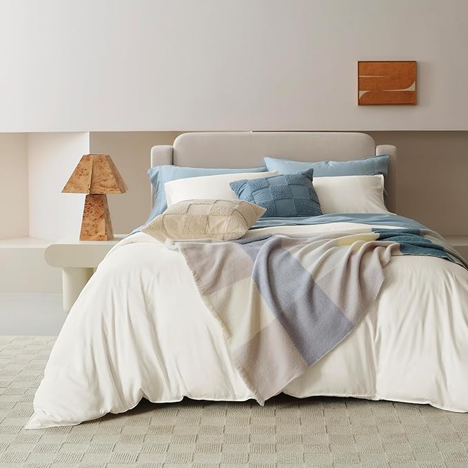 Double Stitch Cotton Tencel Duvet Cover - Image 4