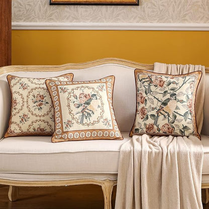 patdrea Designer Vintage Floral Throw Pillow Covers - Image 7