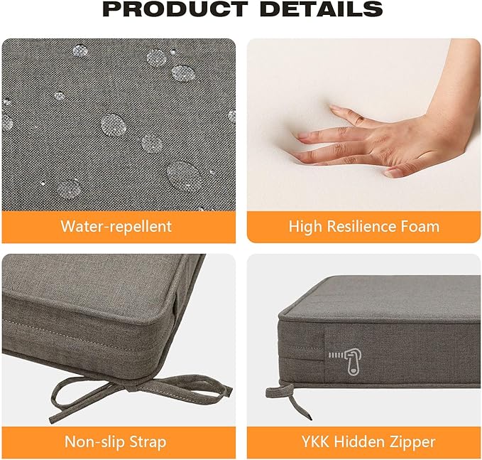 Sunbrella Square Corner Seat Cushions, Indoor Outdoor Water Repellent Universal - Image 5