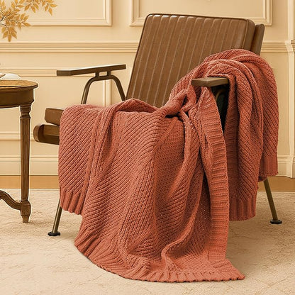 Amélie Home Chevron Chenille Knit Throw Blanket - Image 2