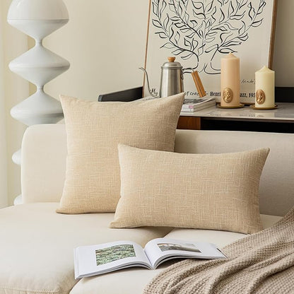 Kevin Textile Farmhouse Faux Linen Decorative Throw Pillow Case Cushion Cover - Image 4