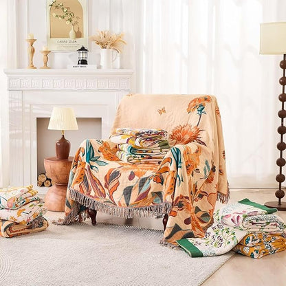 Boho Throw Blanket for Bed, 100% Cotton Soft Rustic Quilt Fall Blanket - Image 7
