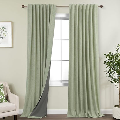 KOUFALL Farmhouse Curtains for Living Room 96 Inches Long 2 Panel by KOUFALL