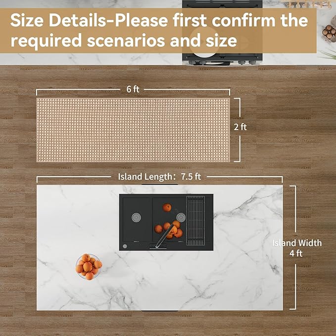 2x6 ft Boho Kitchen Runner Rugs Mat Non Slip Woven Runners - Image 2