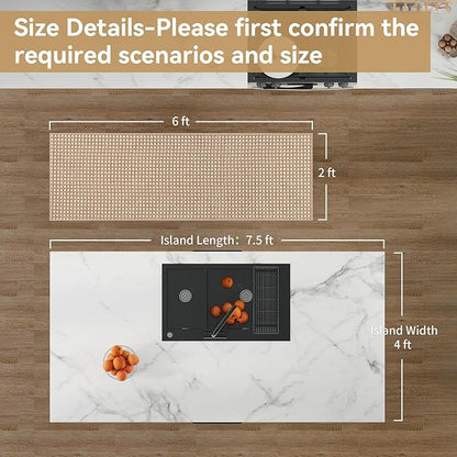 2x6 ft Boho Kitchen Runner Rugs Mat Non Slip Woven Runners - Image 2