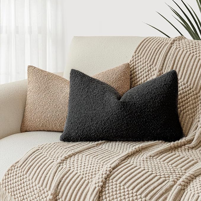 Foindtower Set of 2, Decorative Textured Boucle Throw Pillow Covers Accent - Image 5