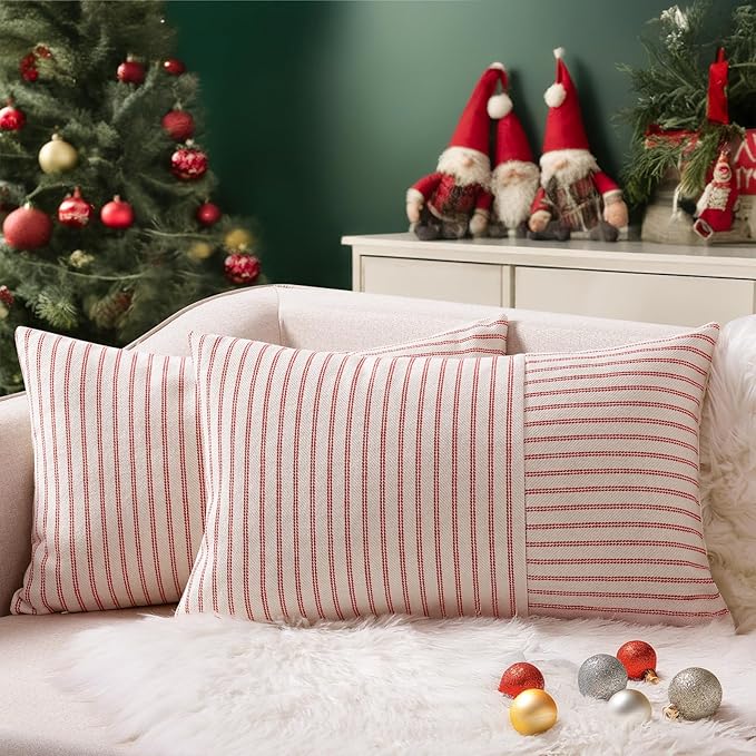 YCOLL Christmas Pillow Covers 12x20, Modern Accent Lumbar Throw Pillow Covers by PillowCoversExpert