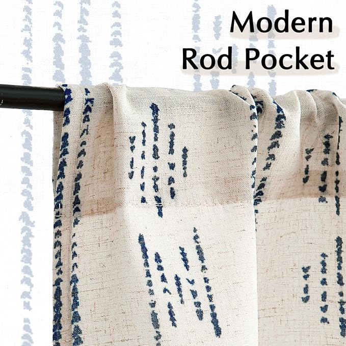 jinchan Boho Kitchen Linen Tier Curtains 30 Inch Bohemian Cafe Curtains - Image 7