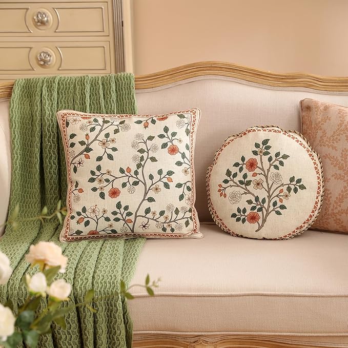 ISAENNE Design Linen Classic Throw Pillow Covers 18"x18", French Farmhouse - Image 5