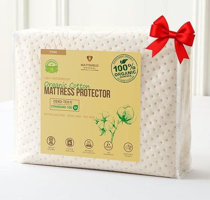 Luxury Waterproof Organic Mattress Protector Twin by MATTSHIELDORIGINAL