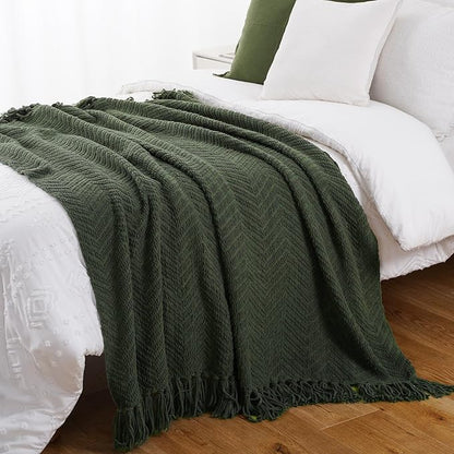 BATTILO HOME Olive Green Throw Blankets - Image 5