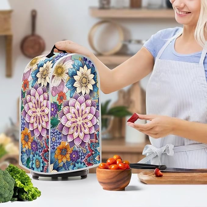 Bohe Flower Pattern Blender Cover Kitchen Blender Dust Covers Food Processor - Image 3