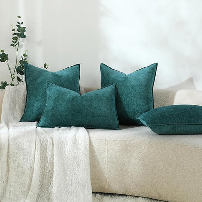 Stellhome Lumbar Chenille Throw Pillow Covers Set of 2 Super Soft Textured - Image 6