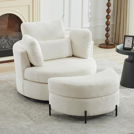 Aoiy & Wifon 42.2" W Oversized Swivel Barrel Chair by AoiyWifon