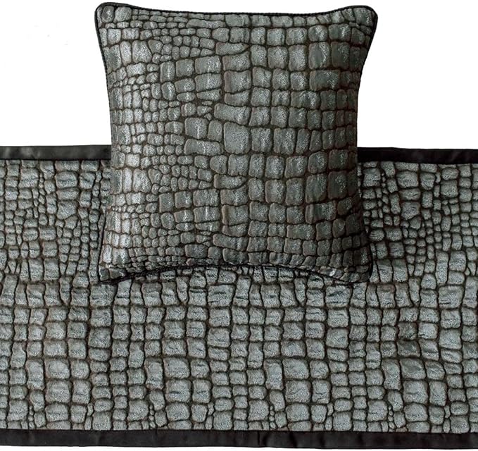 The HomeCentric King/Queen/Twin Blue & Grey Designer Full 68"x18" Bed Runner - Image 3
