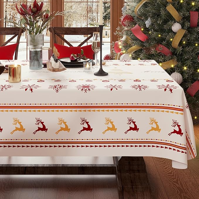 Christmas Rectangle Table Cloth, 100% Waterproof Tablecloth, Christmas - Image 7