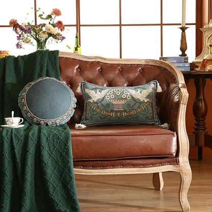 Green Throw Pillow Covers Set of 2, French Farmhouse - Image 5