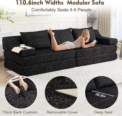 MEISSALIVVE Pull Out Sofa Bed, Queen Size Sleeper Sofa Bed - Image 3