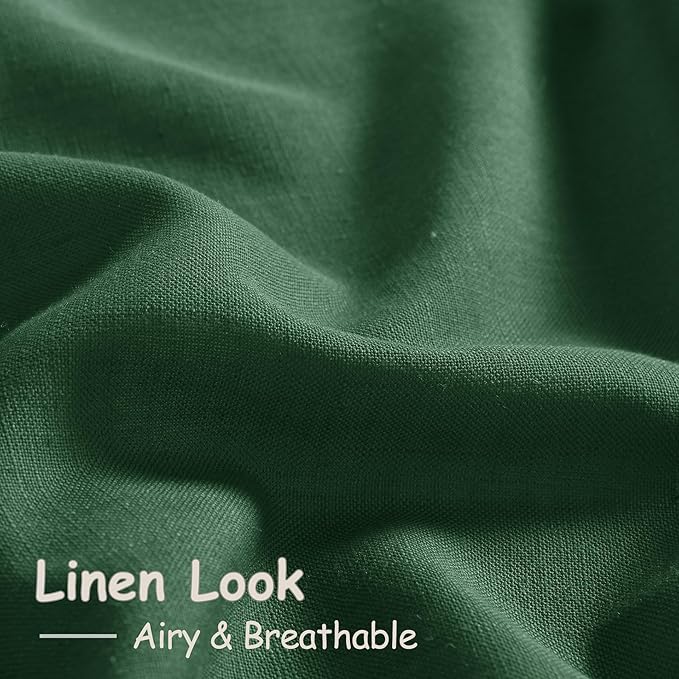 Green Semi Sheer Curtains 108 Inches Long 2 Panels Set Back Tab Loop Pocket - Image 5