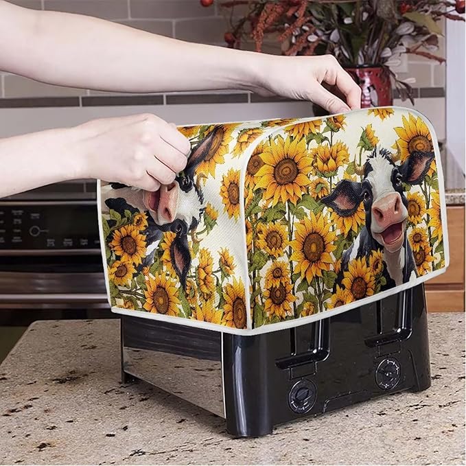 Sunflower Cow Printed Toaster Cover - Image 3