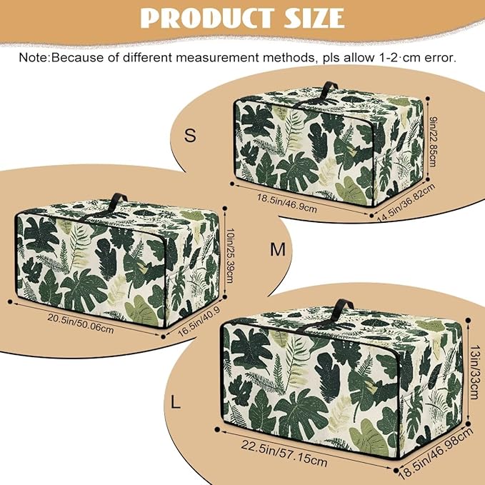 Monstera Palm Leaf Print Microwave Oven Dust Cover Foldable Microwave Toaster - Image 7