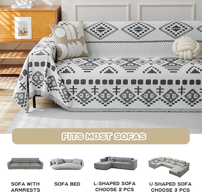 MEETSKY Boho Couch Cover Super Soft Couch Covers - Image 8