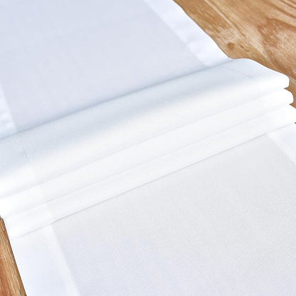NEWISHER Farmhouse Rustic Table Runner Solid White Rectangular Table Runners - Image 5