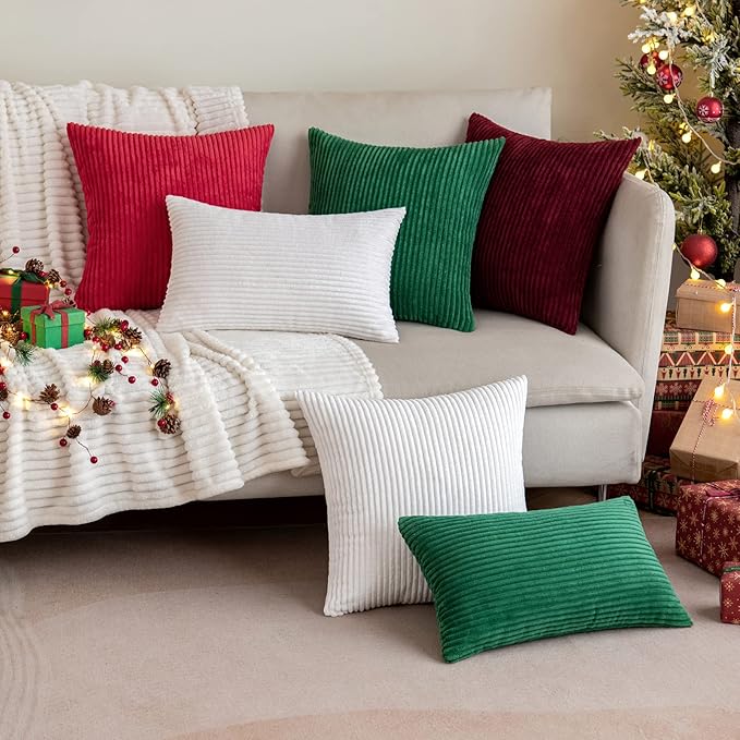 MIULEE Winter Pack of 2 Corduroy Pillow Covers Super Soft Throw Pillow Covers - Image 9