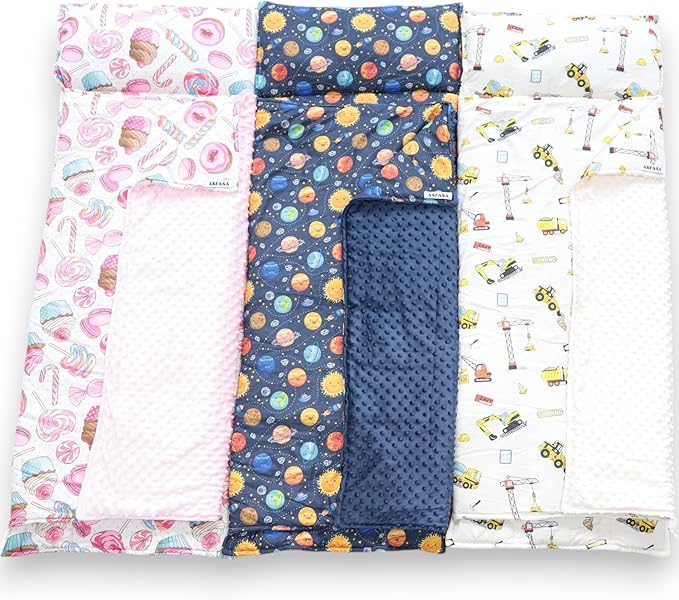 Toddler Nap Mat with Pillow and Blanket, Nursery Sleeping Mat, Portable Bed - Image 7