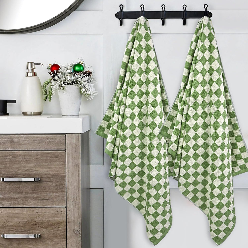 Bath Towels Set of 2 - Luxury Cotton Bathroom Shower Towels Body 55”x27.5”