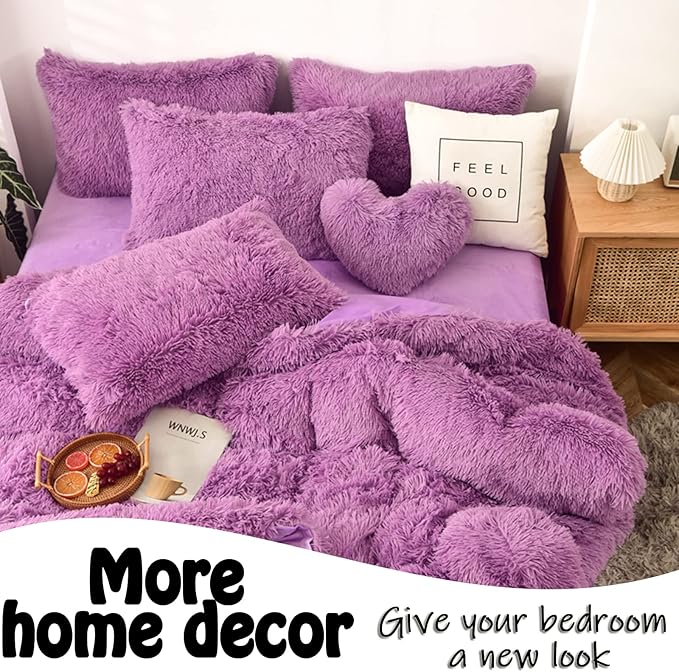 MorroMorn Decorative Pillows Covers, 2 Packs Faux Fur Pillow Cases Standard Size - Image 6